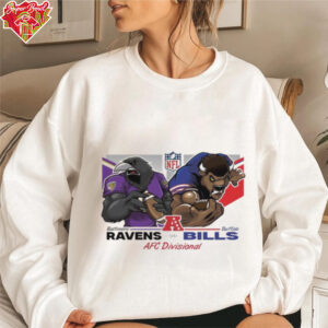 Official NFL Baltimore Ravens Vs Buffalo Bills AFC Divisional Matchups Mascot t shirt