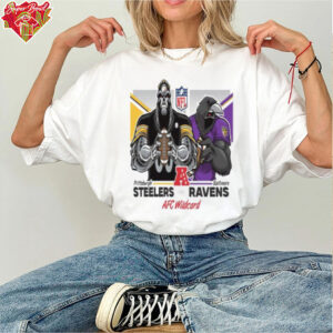 Pittsburgh Steelers VS Baltimore Ravens AFC Wildcard On Jan 12th 2025 NFL 2024 2025 Artwork By Eric Poole Essentials T Shirt