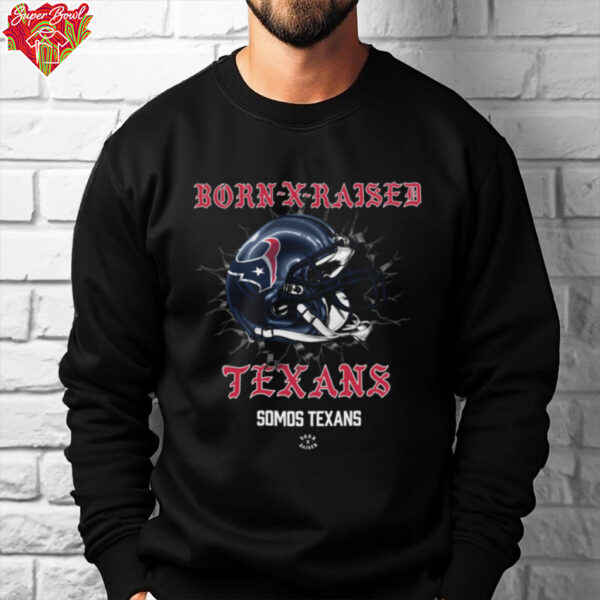 Born X Raised  Houston Texans Helmet Tee Shirt