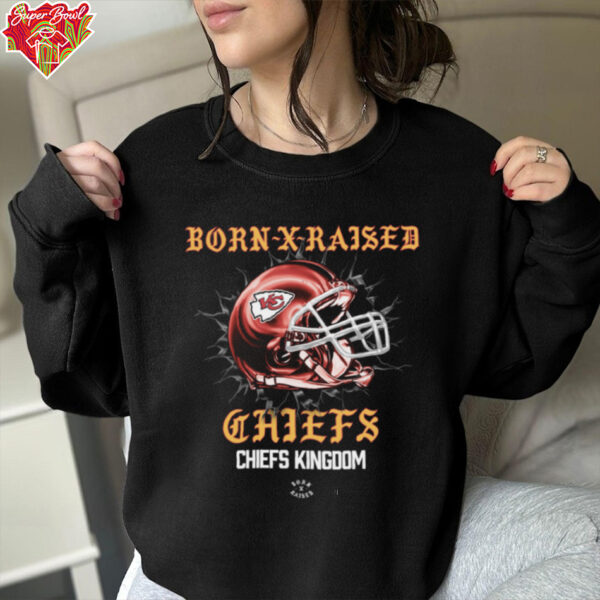 Born X Raised  Kansas City Chiefs Helmet Tee Shirt