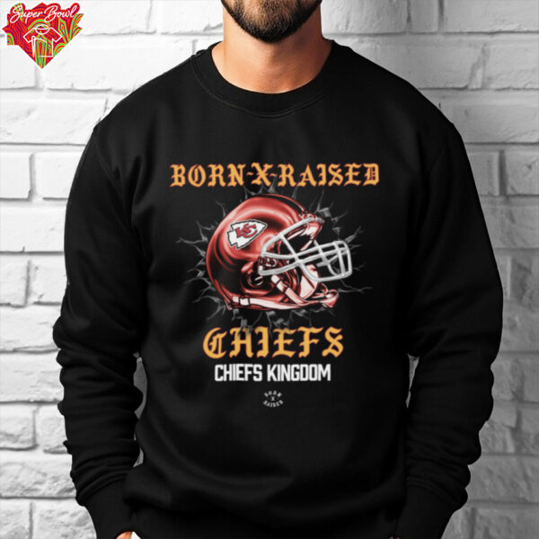 Born X Raised  Kansas City Chiefs Helmet Tee Shirt