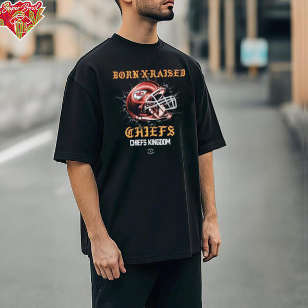 Born X Raised  Kansas City Chiefs Helmet Tee Shirt