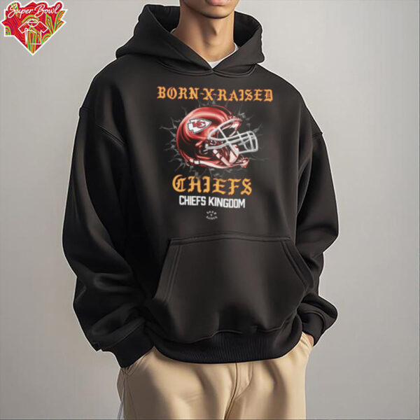 Born X Raised  Kansas City Chiefs Helmet Tee Shirt