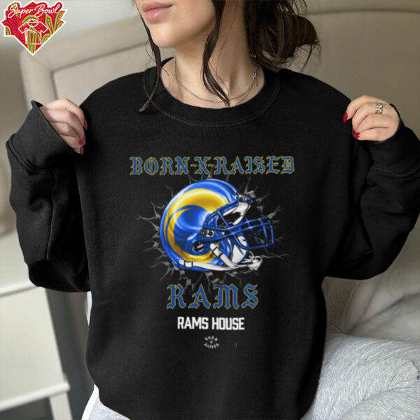 Born X Raised Los Angeles Rams Helmet T Shirt