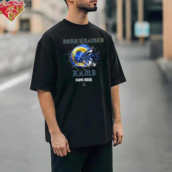 Born X Raised Los Angeles Rams Helmet T Shirt