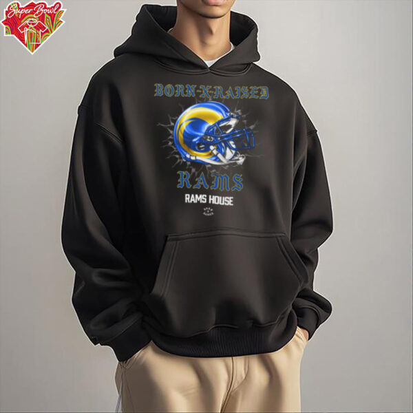 Born X Raised Los Angeles Rams Helmet T Shirt