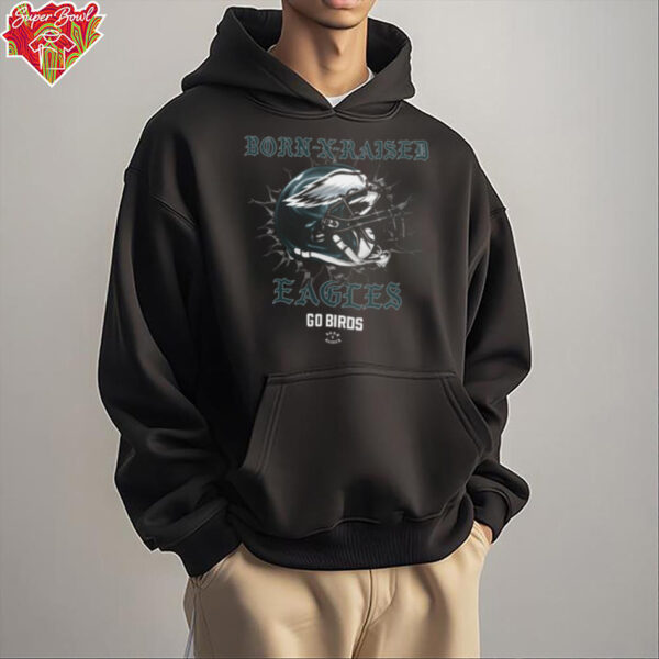 Born X Raised  Philadelphia Eagles Helmet  T Shirt