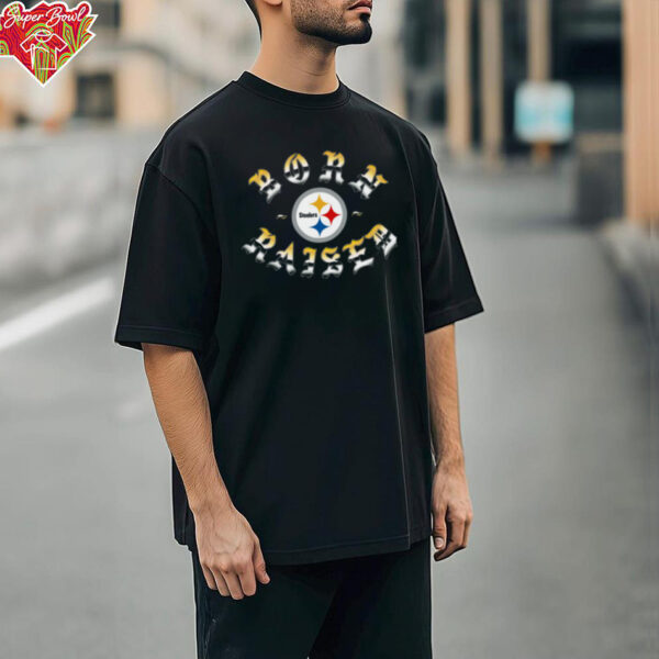 Born X Raised Pittsburgh Steelers Metal Rocker  T Shirt