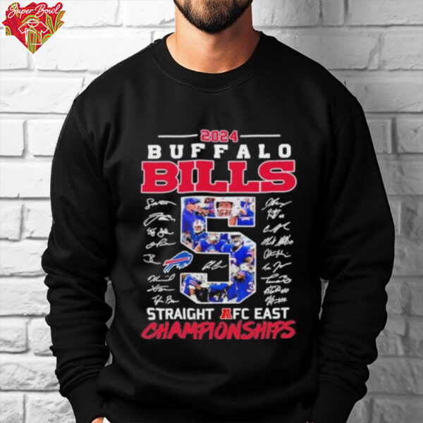 Buffalo Bills 5 Straight AFC East Championship Signature Roster Shirt