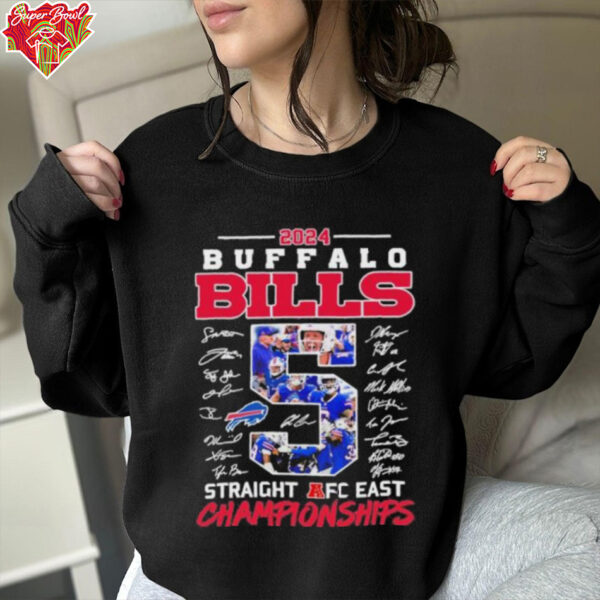 Buffalo Bills 5 Straight AFC East Championship Signature Roster Shirt