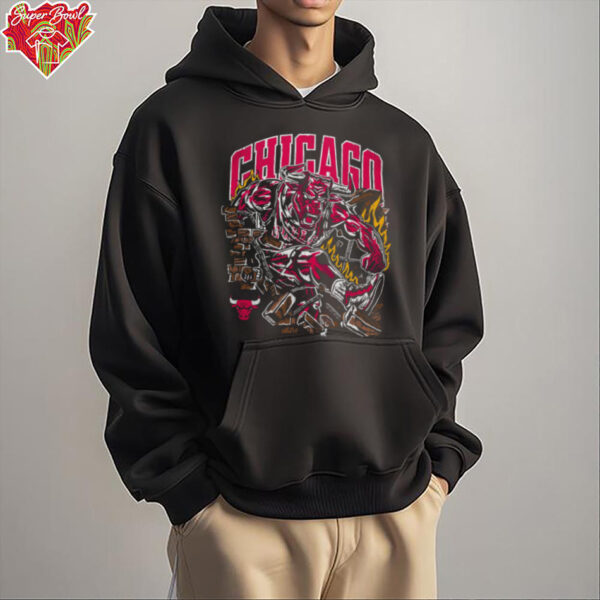 Chicago Bulls Crashing Through Wall Graphic shirt