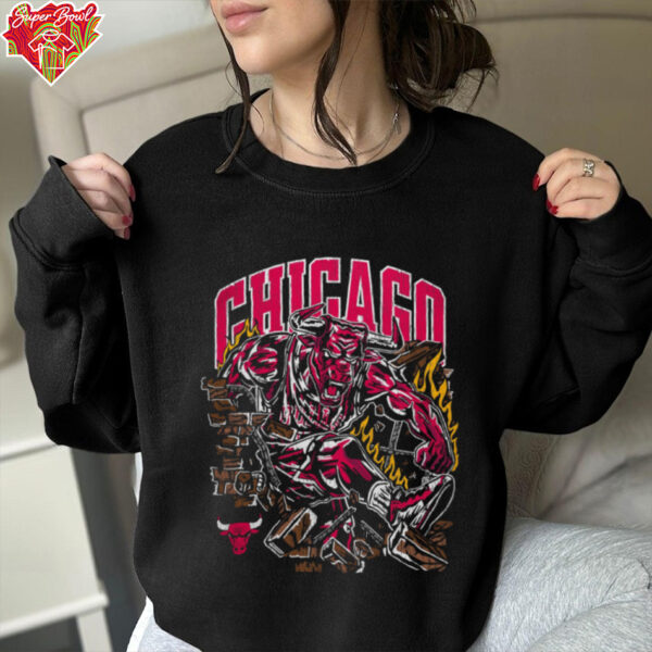 Chicago Bulls Crashing Through Wall Graphic shirt