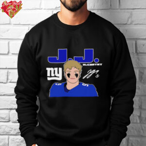 J.J. McCarthy New York Giants signature shirt