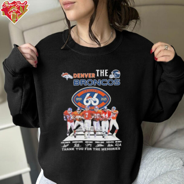 Denver Broncos 1959 2025 66 Years Signature Thank You For The Memories T Shirt