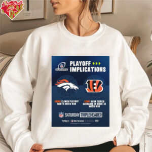 Denver Broncos Vs Cincinnati Bengals NFL Playoff Implications (DEN) Clinch Playoff Berth With Win Poster t shirt