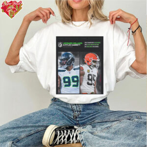 Official Leonard Williams Seattle Seahawks And Myles Garrett Cleveland Browns Defensive Ends Only Players With 2 Plus Sacks Poster t shirt