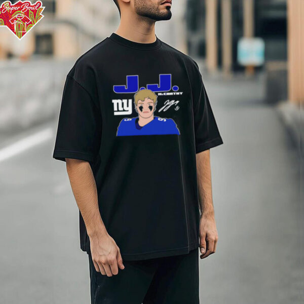 J.J. McCarthy New York Giants signature shirt