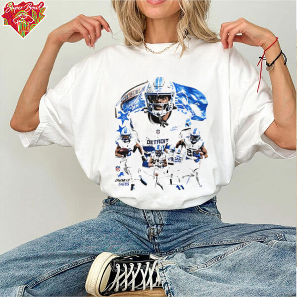 Jahmyr Gibbs Detroit Lions player collage shirt