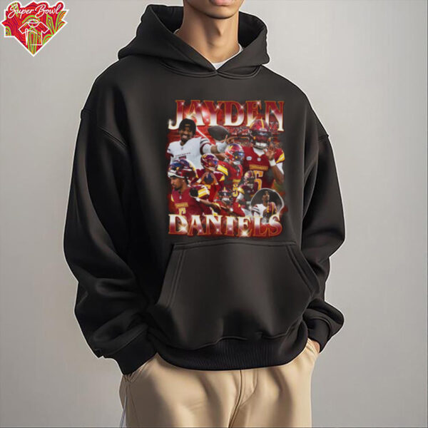 Jayden Daniels Washington Commanders Retro Bootleg T Shirt