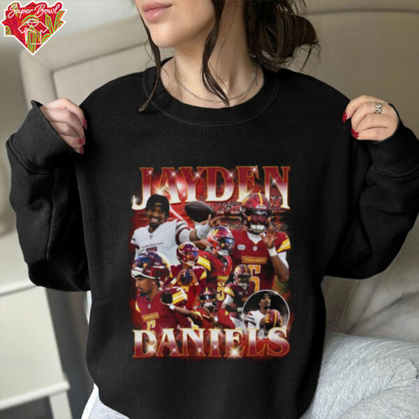 Jayden Daniels Washington Commanders Retro Bootleg T Shirt