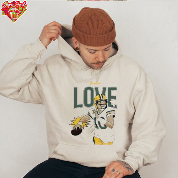 Jordan Love Green Bay Packers player comic shirt