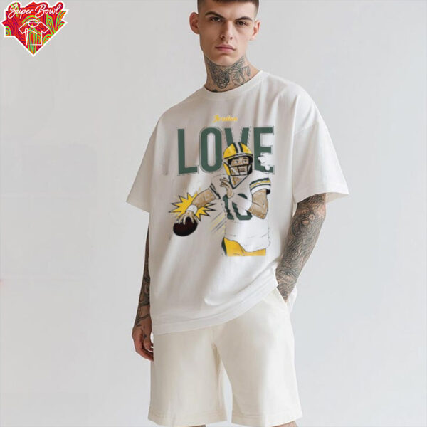 Jordan Love Green Bay Packers player comic shirt