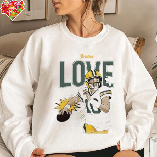 Jordan Love Green Bay Packers player comic shirt