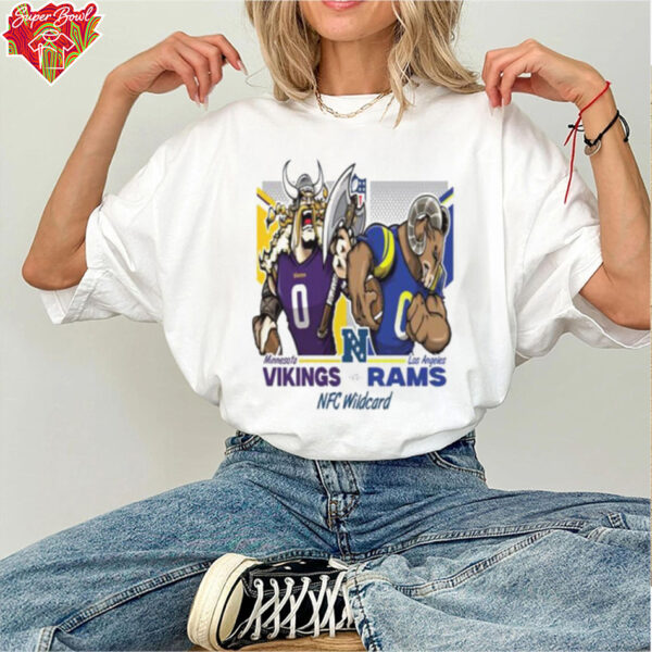 Minnesota Vikings VS Los Angeles Rams NFC Wildcard NFL 2024 2025 On Jan 12th 2025 Artwork By Eric Poole Essentials T Shirt