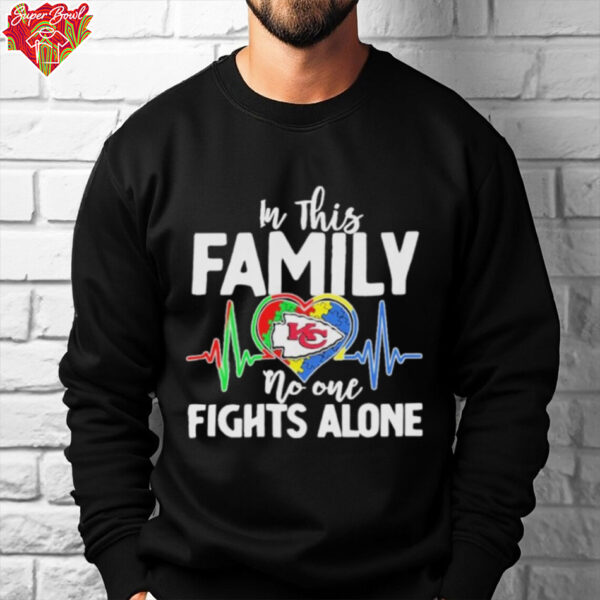 Official Kansas City Chiefs In This Family No One Fights Alone Shirt