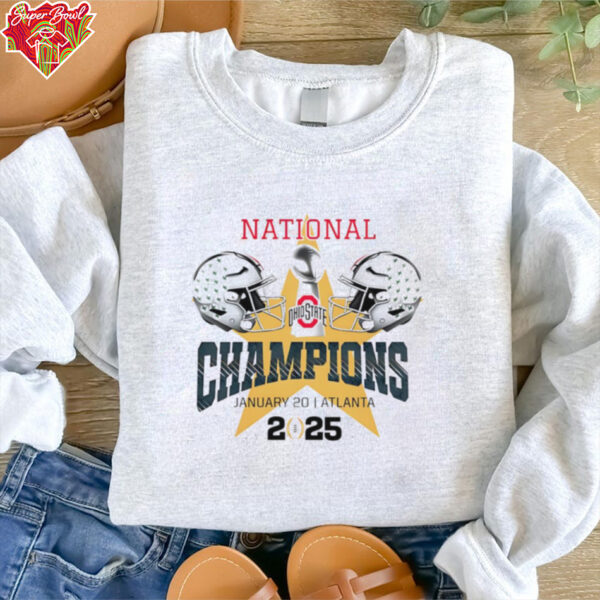 Ohio State Buckeyes National Champions 2025 helmet trophy shirt