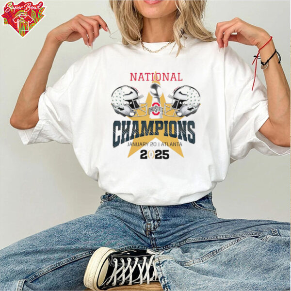 Ohio State Buckeyes National Champions 2025 helmet trophy shirt