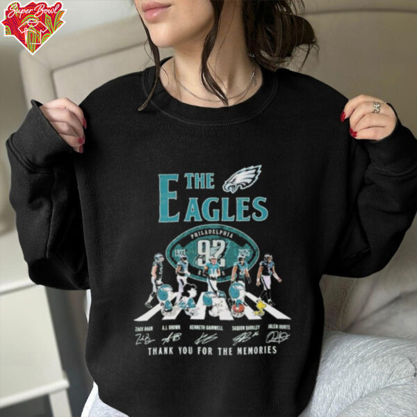 Snoopy And The Peanuts The Philadelphia Eagles NFL 82nd 1933 2025 Thank You For The Memories T shirts