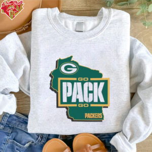 Go Pack go Green Bay Packers State map shirt