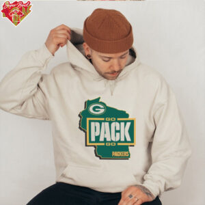 Go Pack go Green Bay Packers State map shirt