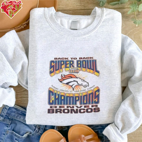 VTG Denver Broncos Back To Back Super Bowl XXXIII Champions 1999 T Shirt