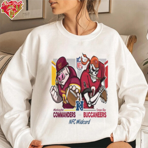 Washington Commanders VS Tampa Bay Buccaneers NFC Wildcard NFL 2024 2025 On Jan 12th 2025 Artwork By Eric Poole  T Shirt