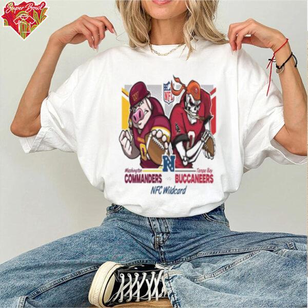 Washington Commanders VS Tampa Bay Buccaneers NFC Wildcard NFL 2024 2025 On Jan 12th 2025 Artwork By Eric Poole  T Shirt