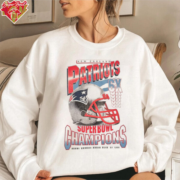 White New England Patriots 6X SB Champions Vintage Edition