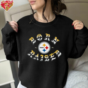 Born X Raised Pittsburgh Steelers Metal Rocker  T Shirt