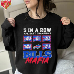 Buffalo Bills 5 In A Row AFC East Champions Bills Mafia Shirt