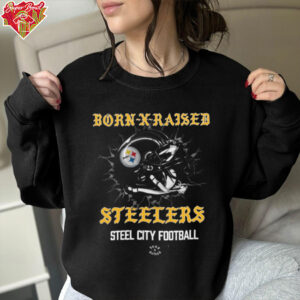 Born X Raised Pittsburgh Steelers Helmet T Shirt