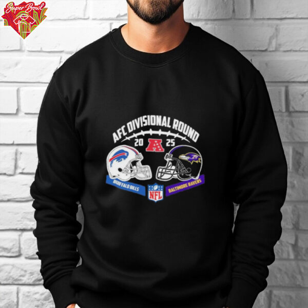 Official Baltimore Ravens Vs Buffalo Bills 2025 AFC Divisional Round Helmet Shirt