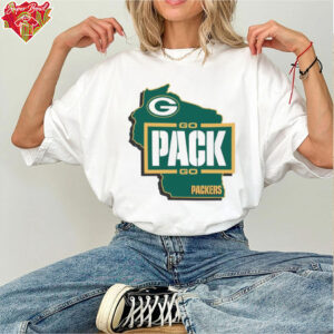 Go Pack go Green Bay Packers State map shirt