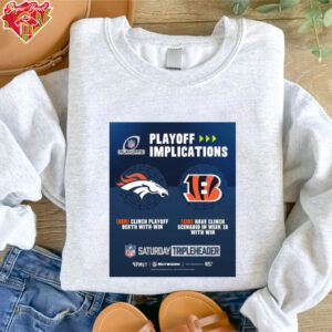 Denver Broncos Vs Cincinnati Bengals NFL Playoff Implications (DEN) Clinch Playoff Berth With Win Poster t shirt