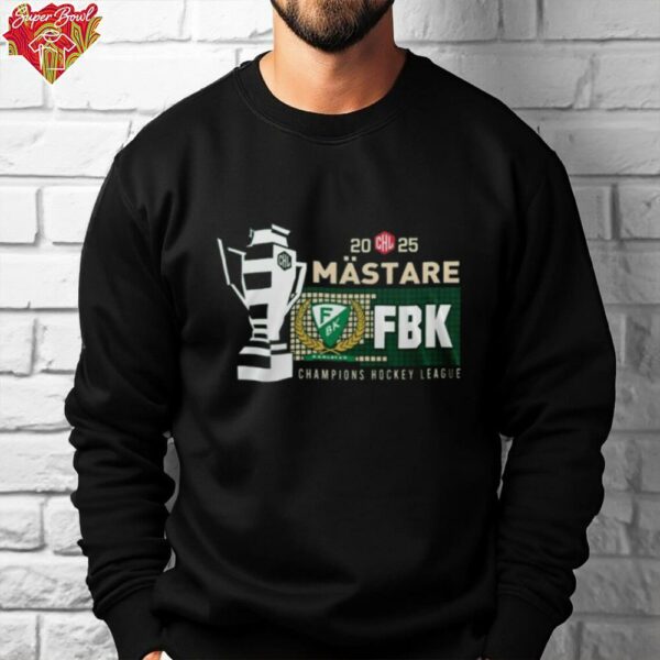 2025 Mastare Champion Hockey League Farjestad BK T Shirt