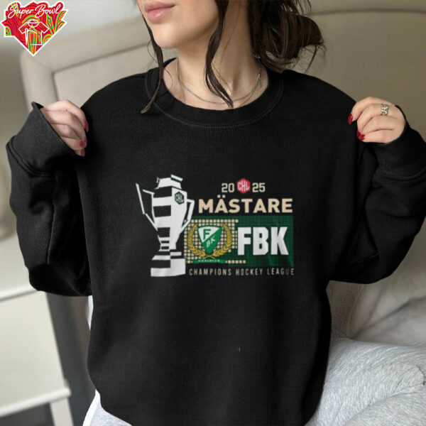 2025 Mastare Champion Hockey League Farjestad BK T Shirt