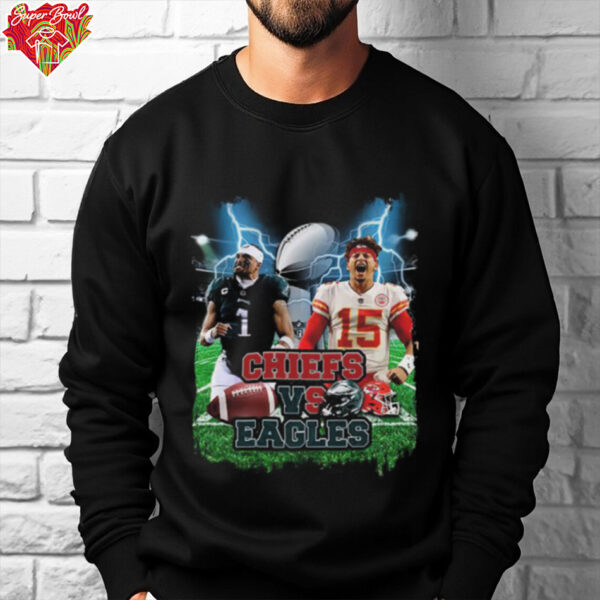 2025 Super Bowl Shirt Chiefs vs Eagles