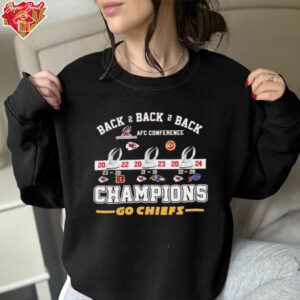 Official Back 2 Back 2 Back AFC Conference Champions Go Chiefs Kansas City Chiefs Shirt