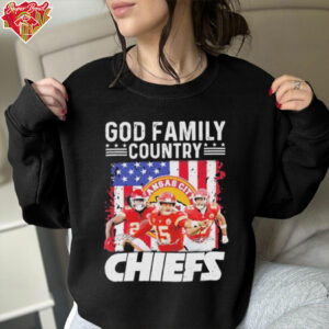 Kansas City Chiefs God Family Country American Flag Signatures T shirts