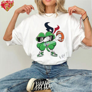 Dabbing Shamrock With Houston Texans St Patricks Day Shirt